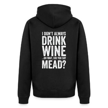 Honigwein Met Hausbrauer Viking Renaissance - Unisex Premium Bio Zip Hoodie - Schwarz - Hinten - Nico (187cm)