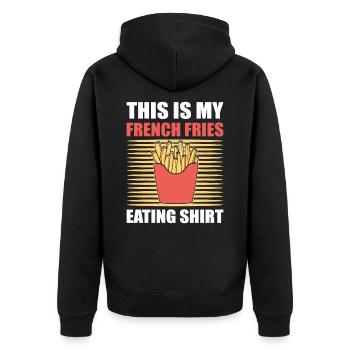 This Is My French Fries Eating Shirt Fried Potato - Unisex Premium Organic Zip Hoodie - black - Back - Nico (187cm)