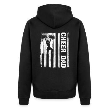 Cheerleader Proud Cheer Dad Cheerleading American - Unisex Premium Organic Zip Hoodie - black - Back - Nico (187cm)