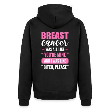 It Was All Like Pink Ribbon Breast Cancer - Unisex Premium Organic Zip Hoodie - black - Back - Nico (187cm)
