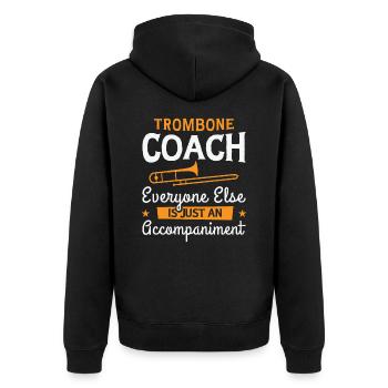 Posaunenlehrer Posaunist Spieler Lustiger - Unisex Premium Bio Zip Hoodie - Schwarz - Hinten - Nico (187cm)