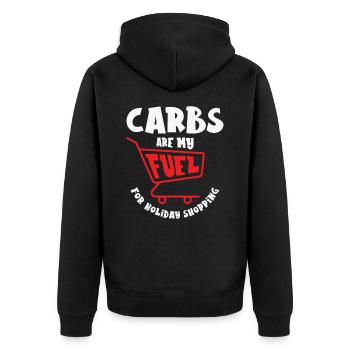 Christmas Shopping Food Lover Carbs Holiday - Unisex Premium Organic Zip Hoodie - black - Back - Nico (187cm)