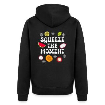 Fruchtig Weihnachten Urlaub Gesund Winter Saison - Unisex Premium Bio Zip Hoodie - Schwarz - Hinten - Nico (187cm)