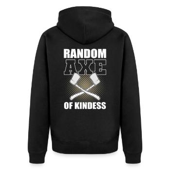 Random Axe Of Kindness Woodcutter Woodworking - Unisex Premium Bio Zip Hoodie - Schwarz - Hinten - Nico (187cm)