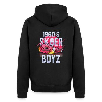Skateboard Retro 60s Board Wheels Surf - Veste à capuche bio Premium Unisexe - noir - Dos - Nico (187cm)