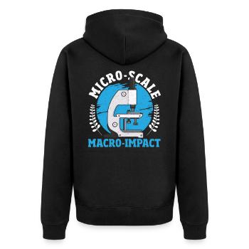 Micro-Scale, Macro-Impact Microbiology - Unisex Premium Organic Zip Hoodie - black - Back - Nico (187cm)