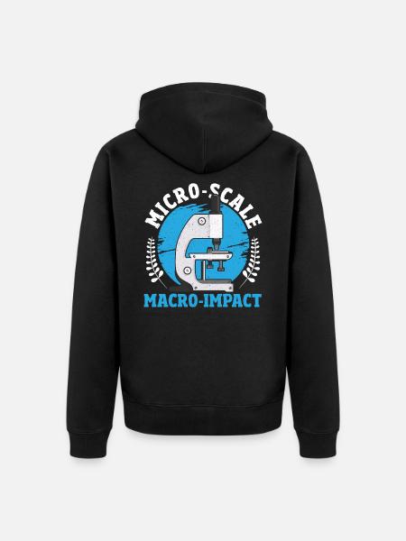 Micro-Scale, Macro-Impact Microbiology - Unisex Premium Organic Zip Hoodie - black