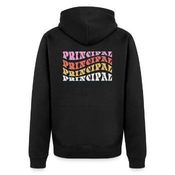 Directeur de l’école Retro Groovy Wave - Veste à capuche bio Premium Unisexe - noir - Dos - Nico (187cm)