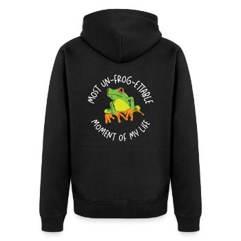 Rotäugiger Laubfrosch Niedliches - Unisex Premium Bio Zip Hoodie - Schwarz - Hinten - Nico (187cm)