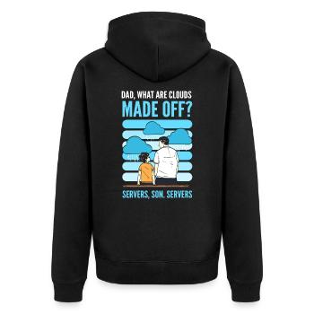 What Are Clouds Made Of Programming Programmer - Unisex Premium Bio Zip Hoodie - Schwarz - Hinten - Nico (187cm)