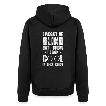 Braille-Schrift Blinde Blindheit Bewusstsein - Unisex Premium Bio Zip Hoodie - Schwarz - Hinten - Nico (187cm)