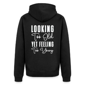 Junge Großeltern Vintage Typografie Retro Alte - Unisex Premium Bio Zip Hoodie - Schwarz - Hinten - Nico (187cm)