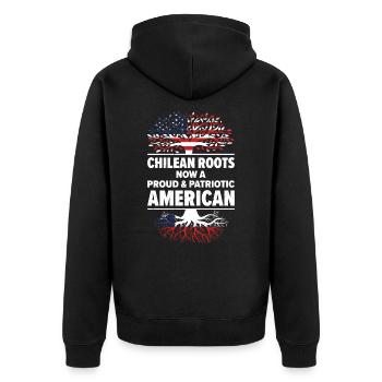 Né Chilien Chili États-Unis - Veste à capuche bio Premium Unisexe - noir - Dos - Nico (187cm)