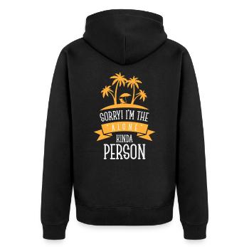 Single Relationship Island Alone Solo Single Quotes - Veste à capuche bio Premium Unisexe - noir - Dos - Nico (187cm)