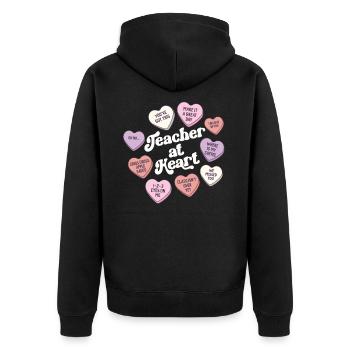 Professeur à l’école de la Saint-Valentin Retro Heart - Veste à capuche bio Premium Unisexe - noir - Dos - Nico (187cm)