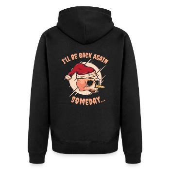 Halloween Urlaub Gruseliger Schneemann - Unisex Premium Bio Zip Hoodie - Schwarz - Hinten - Nico (187cm)