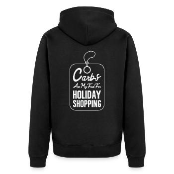Christmas Shopping Food Lover Carbs Holiday - Unisex Premium Organic Zip Hoodie - black - Back - Nico (187cm)