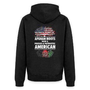 Né en Afghanistan Afghanistan Américains USA - Veste à capuche bio Premium Unisexe - noir - Dos - Nico (187cm)