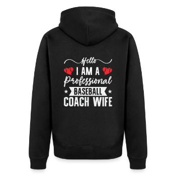 Baseball-Trainerin Ehefrau Berufstätige Mutter - Unisex Premium Bio Zip Hoodie - Schwarz - Hinten - Nico (187cm)