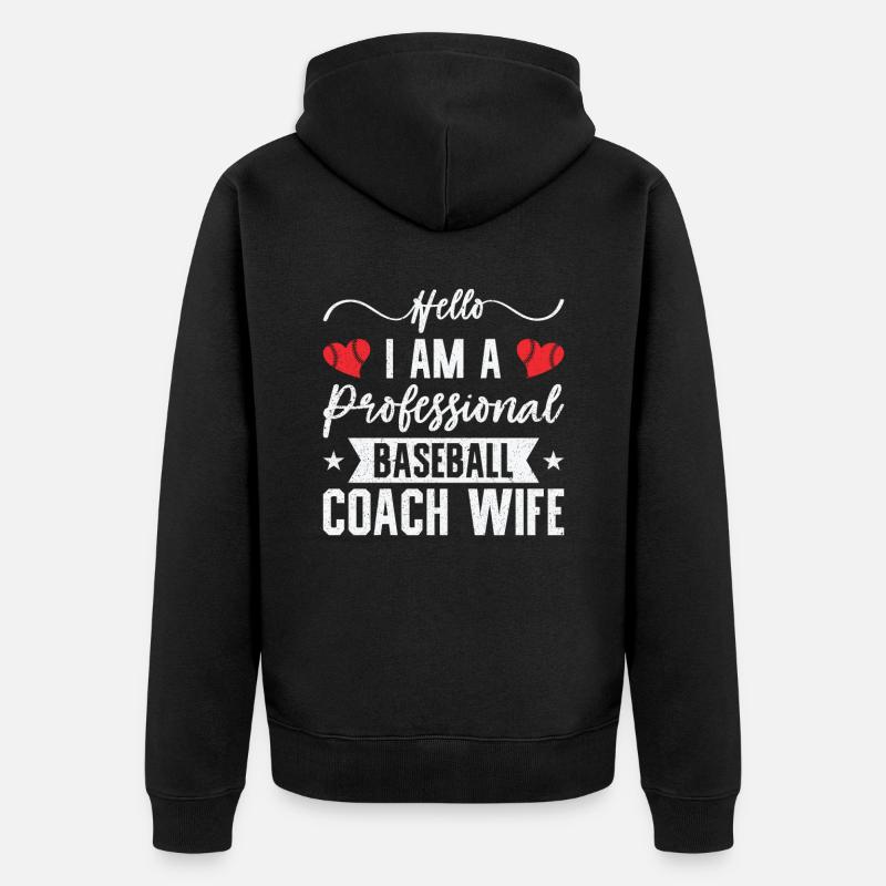 Baseball-Trainerin Ehefrau Berufstätige Mutter - Unisex Premium Bio Zip Hoodie - Schwarz