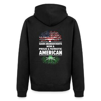 Geborener Saudi-Araber Saudi-Arabien Amerikaner - Unisex Premium Bio Zip Hoodie - Schwarz - Hinten - Nico (187cm)