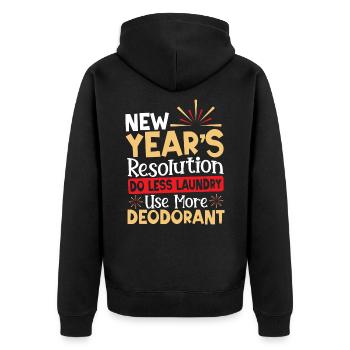 Résolution du Nouvel An Jour de l’An Nouvel An - Veste à capuche bio Premium Unisexe - noir - Dos - Nico (187cm)