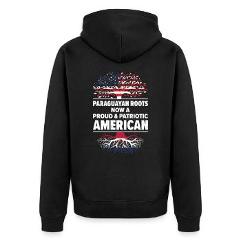 Né au Paraguay Paraguay Américains USA - Veste à capuche bio Premium Unisexe - noir - Dos - Nico (187cm)