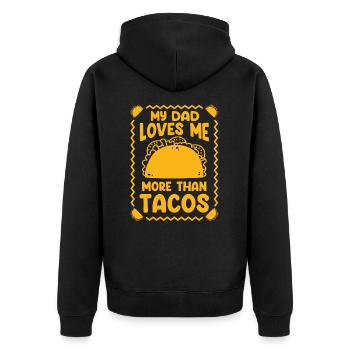 Tacos Mexican Foodie Burrito Nacho - Unisex Premium Organic Zip Hoodie - black - Back - Nico (187cm)