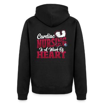 Cardiac Nursing Is A Work Of Heart Cardiac Nurse - Unisex Premium Organic Zip Hoodie - black - Back - Nico (187cm)