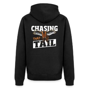 Chasing That Tail Pheasant Hunting Pheasant Hunter - Unisex Premium Organic Zip Hoodie - black - Back - Nico (187cm)