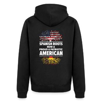 Né espagnol Espagne États-Unis - Veste à capuche bio Premium Unisexe - noir - Dos - Nico (187cm)