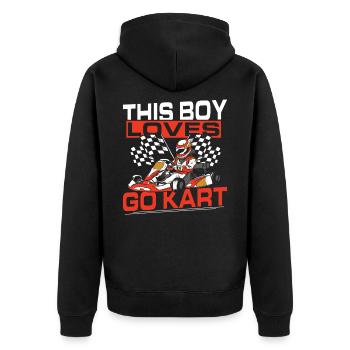 Ce garçon adore Go Kart Go-Kart Racing - Veste à capuche bio Premium Unisexe - noir - Dos - Nico (187cm)