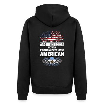 Geboren Argentinien Argentinien Amerikanisch USA - Unisex Premium Bio Zip Hoodie - Schwarz - Hinten - Nico (187cm)