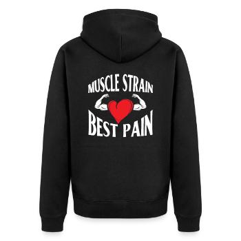 Tension musculaire Gym Douleur - Veste à capuche bio Premium Unisexe - noir - Dos - Nico (187cm)