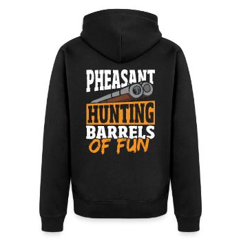 Pheasant Hunting Barrels Of Fun Pheasant Hunter - Unisex Premium Organic Zip Hoodie - black - Back - Nico (187cm)