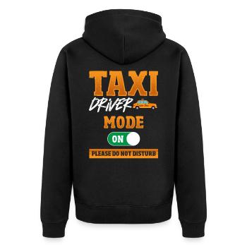 Taxi Driver Mode On Please Do Not Disturb Taxi - Unisex Premium Bio Zip Hoodie - Schwarz - Hinten - Nico (187cm)