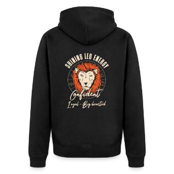 Leo Energy Astrological Zodiac Art Horoscope - Unisex Premium Organic Zip Hoodie - black - Back - Nico (187cm)