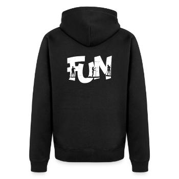 SUP Girl Stand Up Paddling Watersports - Unisex Premium Bio Zip Hoodie - Schwarz - Hinten - Nico (187cm)