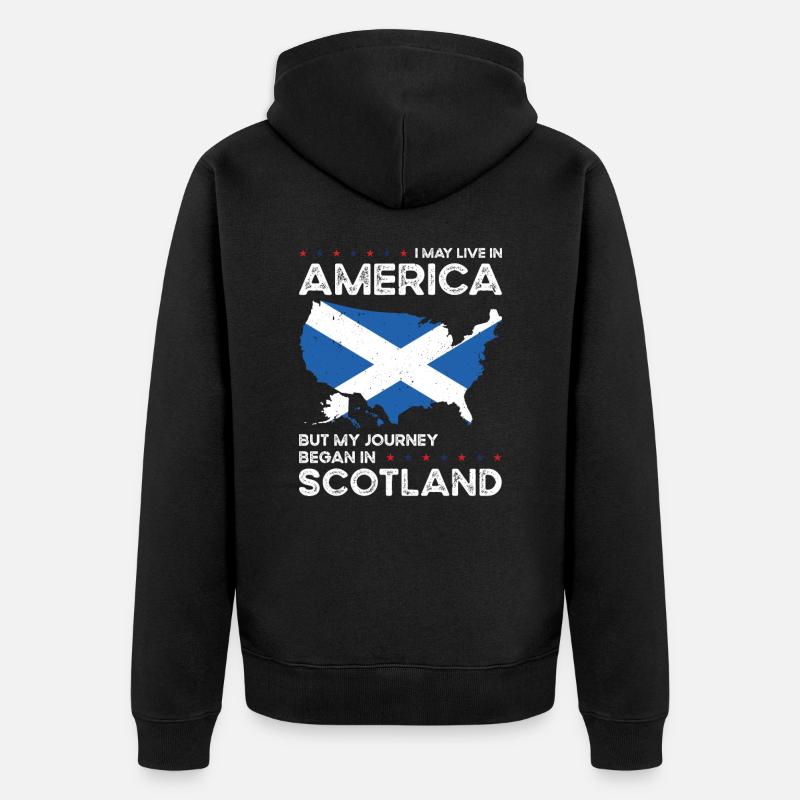 Né écossais Ecosse Etats-Unis - Veste à capuche bio Premium Unisexe - noir