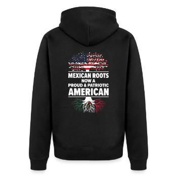 Né mexicain Mexique États-Unis - Veste à capuche bio Premium Unisexe - noir - Dos - Nico (187cm)