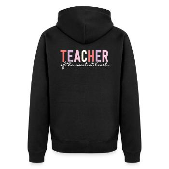 Professeur de la Saint-Valentin des cœurs les plus doux - Veste à capuche bio Premium Unisexe - noir - Dos - Nico (187cm)