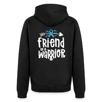 Friend Of A Warrior Support Team Prostate Cancer - Unisex Premium Organic Zip Hoodie - black - Back - Nico (187cm)