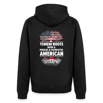 Geborener Jemenit Jemen Amerikaner USA - Unisex Premium Bio Zip Hoodie - Schwarz - Hinten - Nico (187cm)