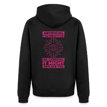 AI Maschinelles Lernen Computer Geek Technologie - Unisex Premium Bio Zip Hoodie - Schwarz - Hinten - Nico (187cm)