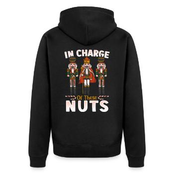 In Charge Of These Nuts Nutcracker Ballet - Unisex Premium Bio Zip Hoodie - Schwarz - Hinten - Nico (187cm)