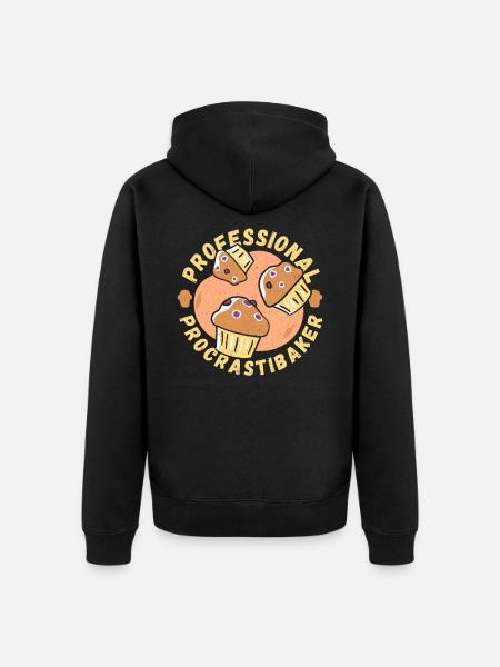 Professional Procrastibaker Baker Baking Bakery - Unisex Premium Organic Zip Hoodie - black