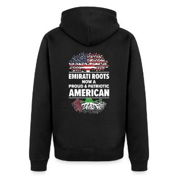 Né émirati Émirats arabes unis - Veste à capuche bio Premium Unisexe - noir - Dos - Nico (187cm)