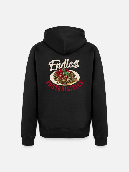 Endless Pastabilities Spaghetti Pasta Noodles - Unisex Premium Organic Zip Hoodie - black