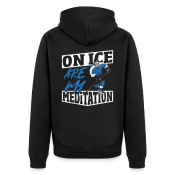 Sur la glace sont mon joueur de hockey sur glace de méditation - Veste à capuche bio Premium Unisexe - noir - Dos - Nico (187cm)