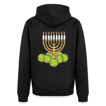 Hanoukka Tennis Menorah Candles juives - Veste à capuche bio Premium Unisexe - noir - Dos - Nico (187cm)